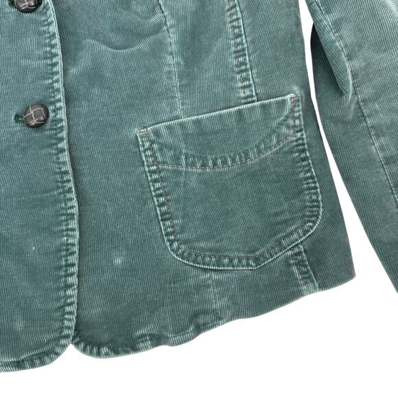 Vintage Y2K Gap Corduroy Jacket Teal Turquoise Green Size 12 - Picture 5 of 9